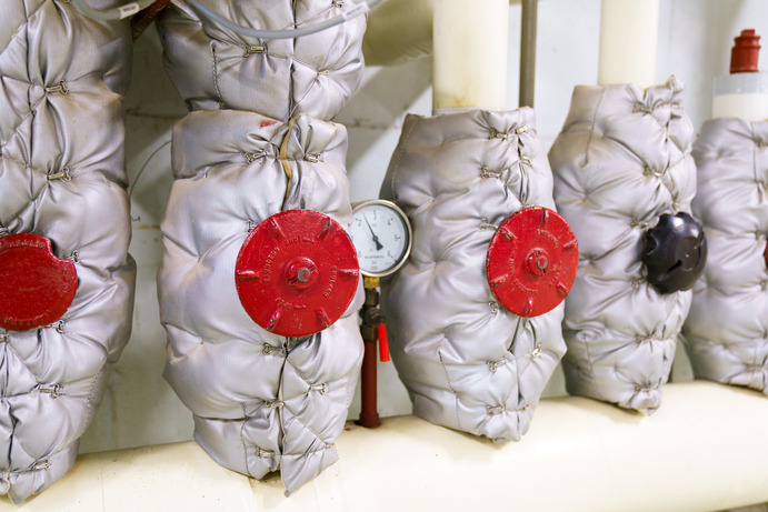 Isolatie appendages in technische ruimte