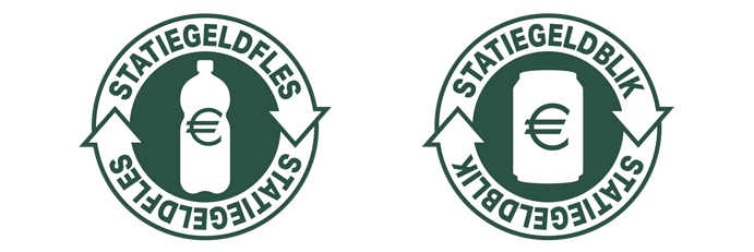 Statiegeld logos fles en blik